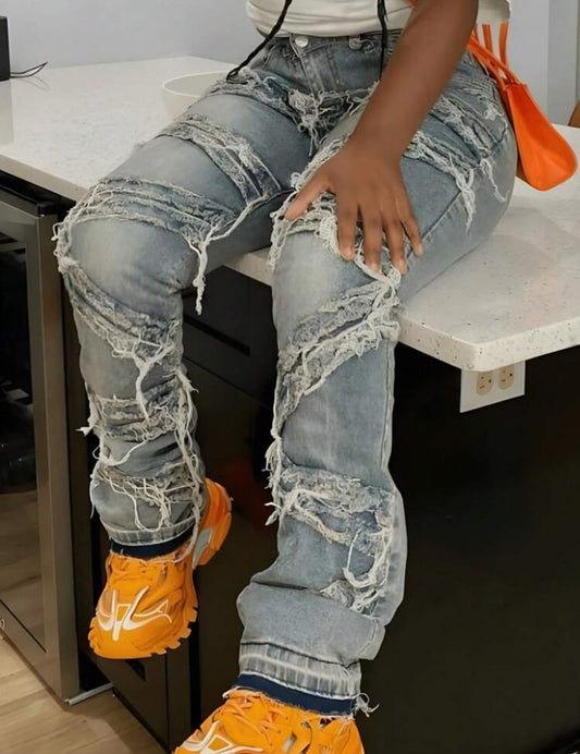 Dolls Girl Women Y2K Stacked Jeans